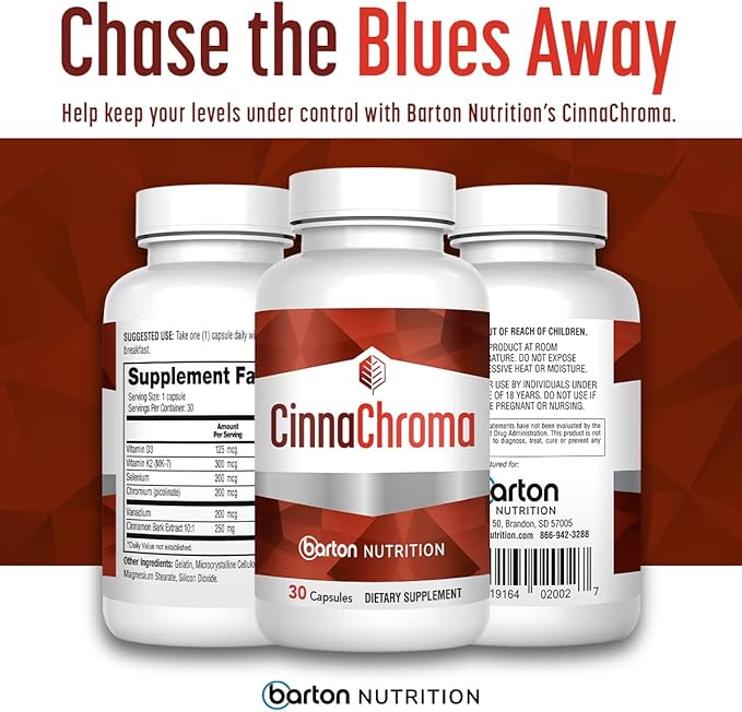 CinnaChroma Cinnamon Capsules - Extract Supplement with Chromium Picolinate and Vanadium
